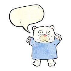 cartoon cute polar bear with speech bubble N16