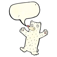 cartoon polar bear with speech bubble N20