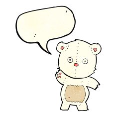 cute cartoon polar bear with speech bubble N20