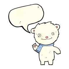 cartoon cute polar bear with speech bubble N17