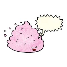 cartoon cloud character with speech bubble N3