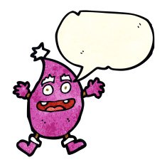 cartoon funny creature with speech bubble N10