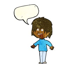 cartoon excited man with speech bubble N17