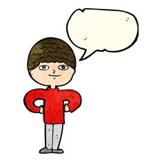 cartoon proud man with speech bubble N7