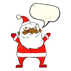 jolly santa cartoon with speech bubble N9