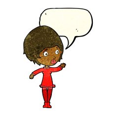 cartoon pretty woman with speech bubble N67