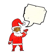 cartoon santa claus with speech bubble N52