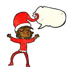 santa's helper cartoon with speech bubble N3