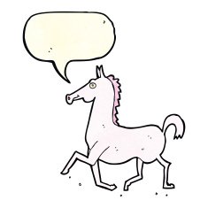 cartoon horse with speech bubble N11