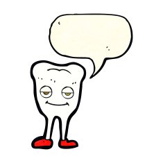cartoon happy tooth with speech bubble N9