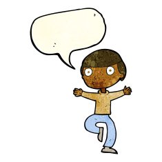 cartoon startled man with speech bubble N15