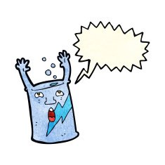 cartoon soda can character with speech bubble N4