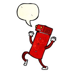 cartoon robot with speech bubble N47