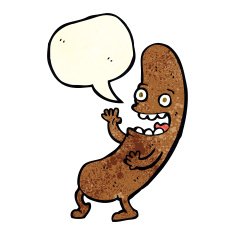 cartoon sausage with speech bubble N5