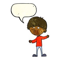 cartoon curious man with speech bubble N22