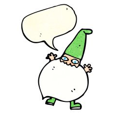 cartoon tiny santa with speech bubble N6
