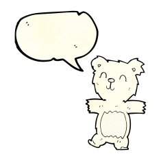 cartoon cute polar bear cub with speech bubble N10