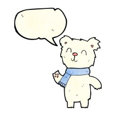 cartoon cute polar bear cub with speech bubble N11