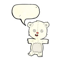cartoon cute polar bear cub with speech bubble N12
