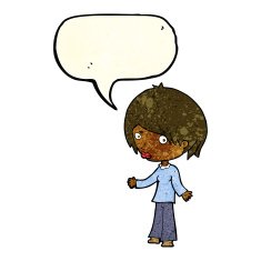 cartoon confused woman with speech bubble N20