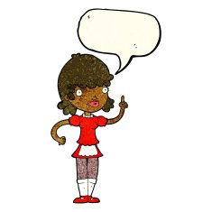 cartoon maid with speech bubble N10