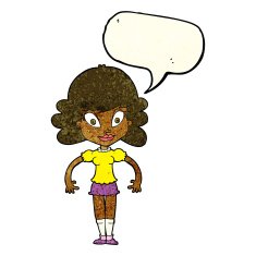 cartoon pretty woman with speech bubble N68