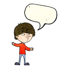 cartoon curious man with speech bubble N23