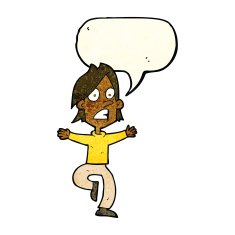 cartoon panicking man with speech bubble N5