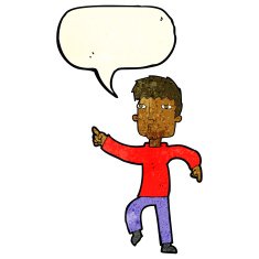 cartoon dancing man with speech bubble N5