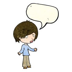 cartoon confused woman with speech bubble N21