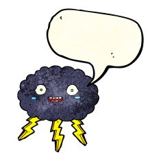 happy cartoon rain cloud with speech bubble N2