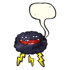 happy cartoon cloud with speech bubble N3