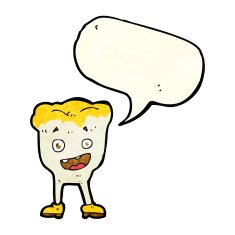 cartoon tooth with speech bubble N4