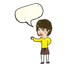cartoon woman with sticking plaster on face speech bubble N4