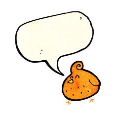 cartoon bird with speech bubble N93