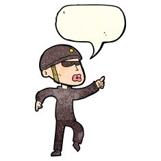 cartoon man in bike helmet pointing with speech bubble N3