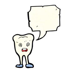 cartoon happy tooth with speech bubble N10