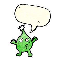 funny cartoon creature with speech bubble N2