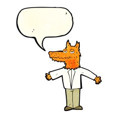 cartoon wolf with speech bubble N5