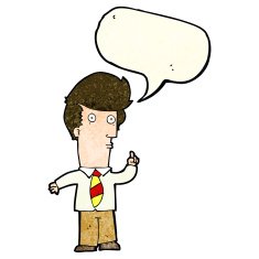 cartoon man with question speech bubble N3