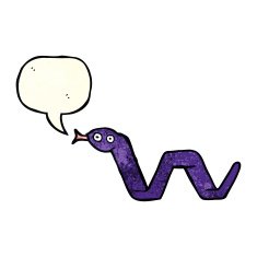 funny cartoon snake with speech bubble N7