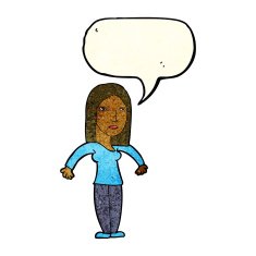 cartoon annoyed woman with speech bubble N52