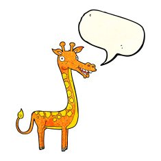 cartoon giraffe with speech bubble N3