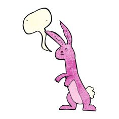 cartoon rabbit with speech bubble N27