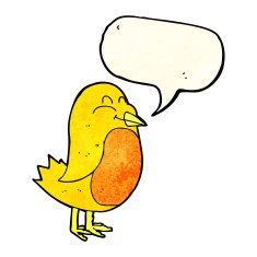 cartoon bird with speech bubble N98