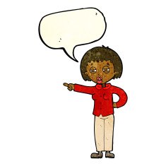 cartoon woman telling off with speech bubble N2
