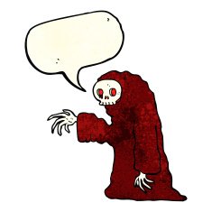 cartoon spooky halloween costume with speech bubble N5