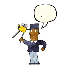 cartoon film maker with speech bubble N3
