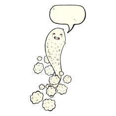 cartoon spooky ghost with speech bubble N12