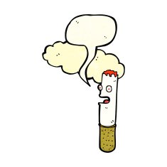 cartoon cigarette with speech bubble N3